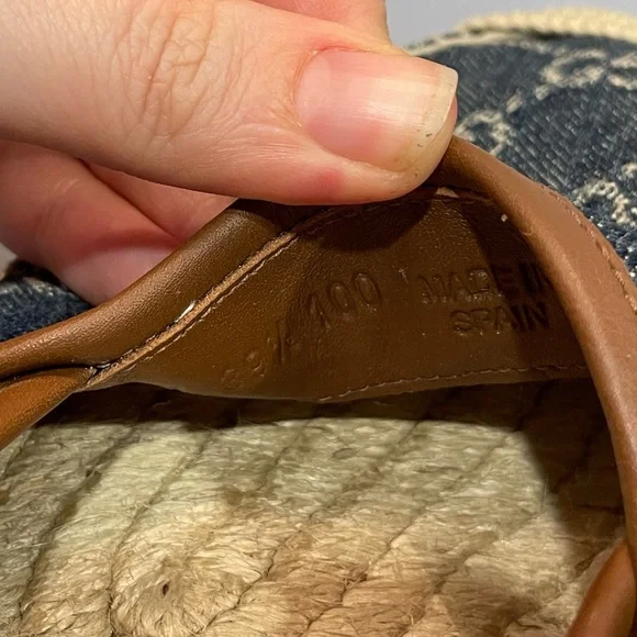 EUC Gucci Sz IT 39.5/US 8.5 GG Blue Denim Leather Espadrilles Flats Shoes Auth! - Picture 5 of 11